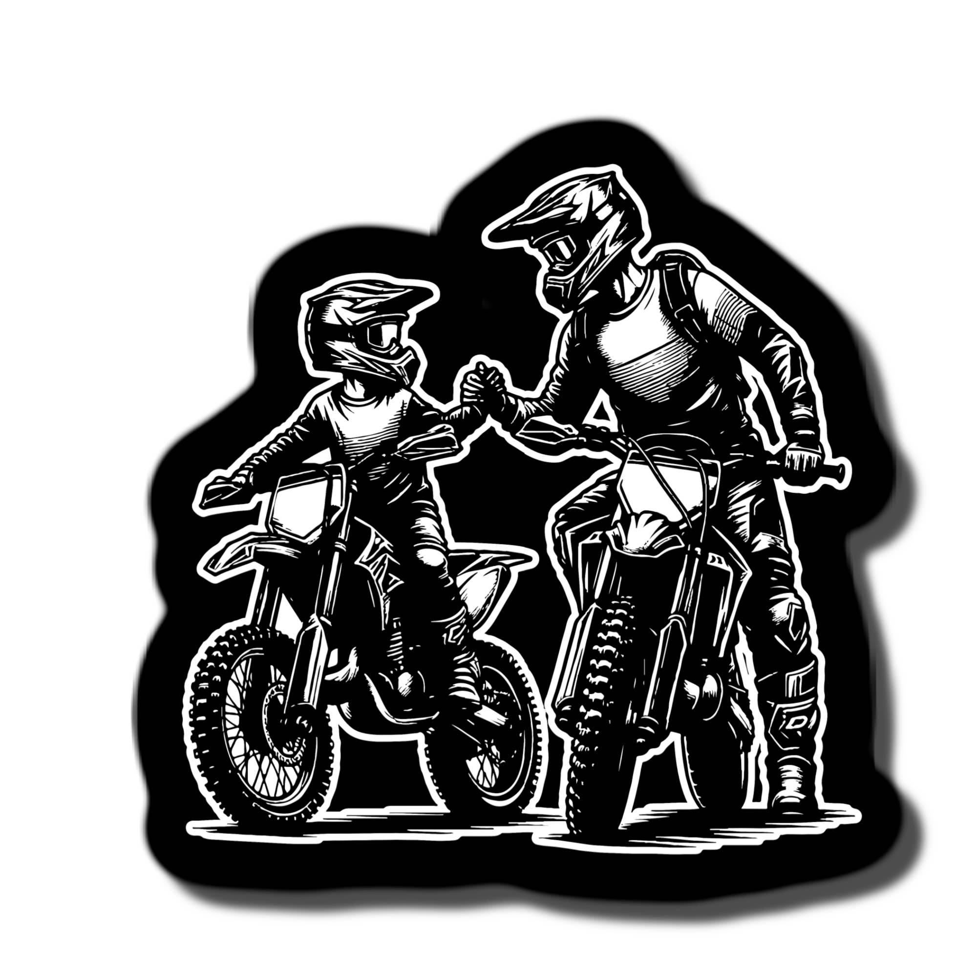 Lyrical River Designs - Venta al por mayor Pegatinas para móviles y portátiles - Adhesivo Father Son Biking Dirt Bike