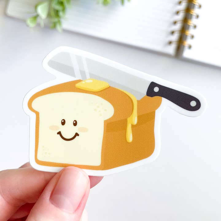 Cute Bread | Kawaii Loaf Waterproof Matte Vinyl Sticker for wholesale by Studious Owl Press