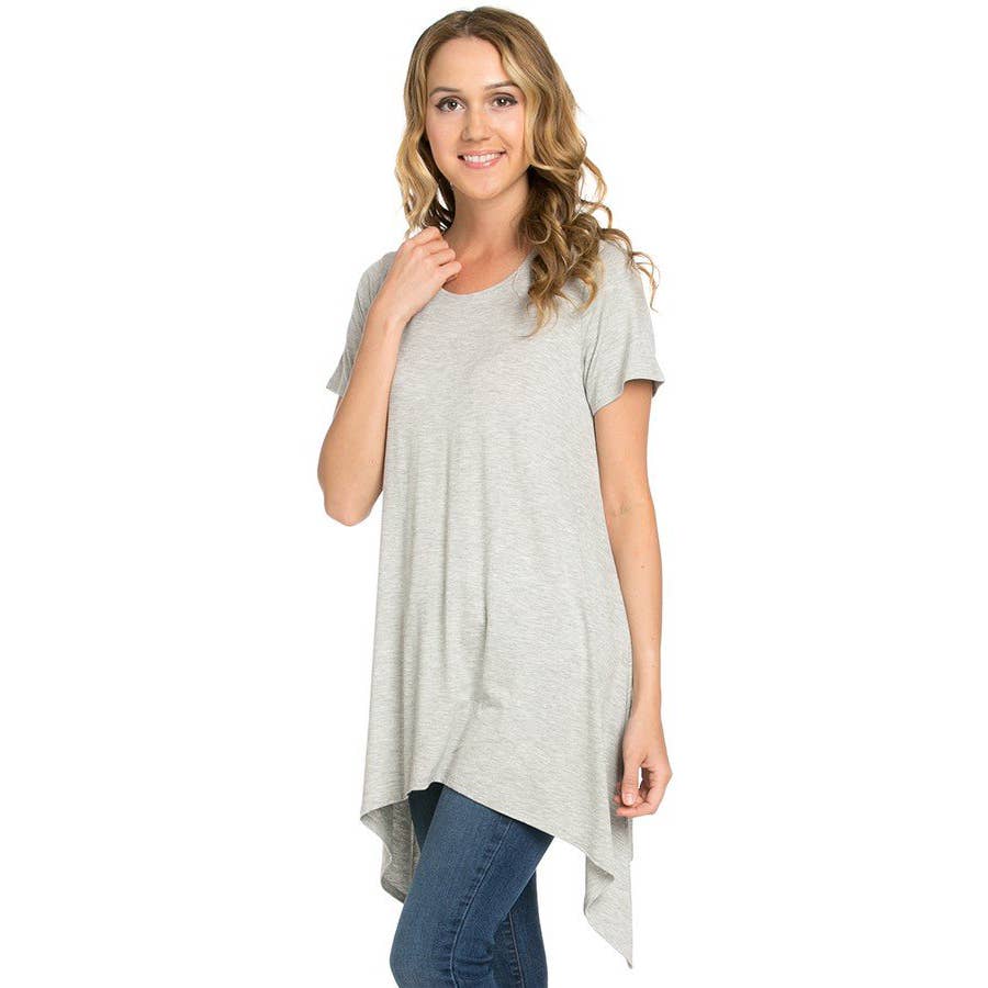 Azules Clothing - Wholesale Tunic - Women's - ATP-2267RS Piko Short Sleeve Tunic7