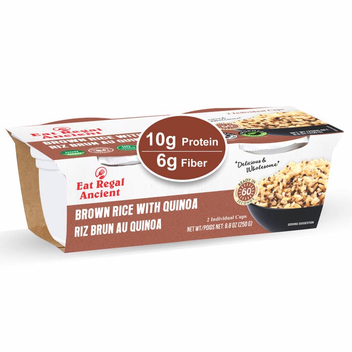 Eat Regal Brown Rice & Quinoa Cups- 8.8oz for wholesale by Regal Kitchen Foods