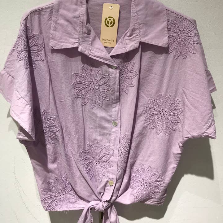 Only Yuan - Wholesale Button Down Shirt - Women's - ref 2351 blouse with knot10