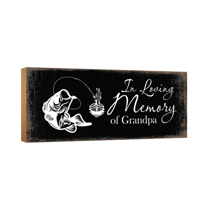 LifeSong Milestones - Wholesale Sign - In Loving Memory of Grandpa Shelf Sitter Memorial Gift Decor