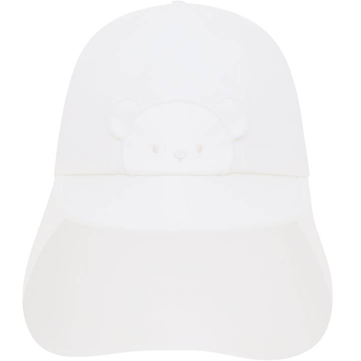 Lee Boys White Teddy Bear Sun Cap for wholesale by Emile Et Rose