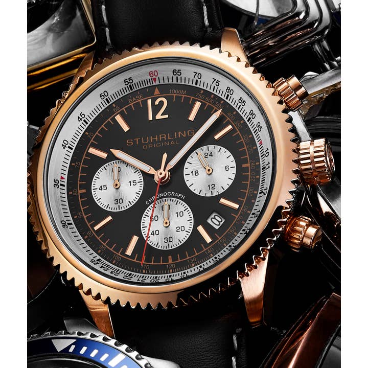 Stuhrling - Wholesale Wrist Watch - Men's - Monaco 44mm Chronograph With Tachymeter Sporty Dress Watch1
