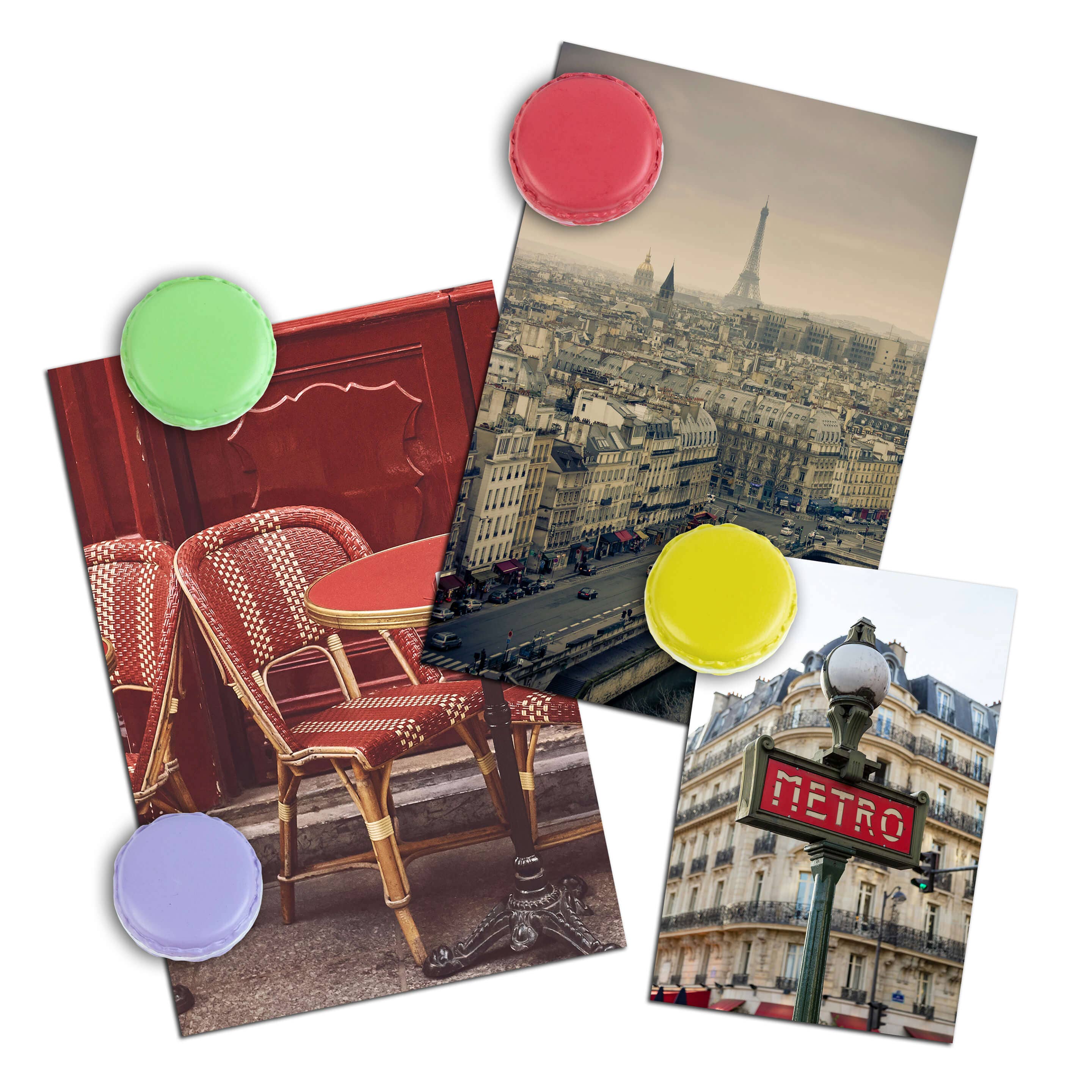 Three by Three Seattle - Vente Aimants - aimants MACARON colorés, emballage ICONIC s/46