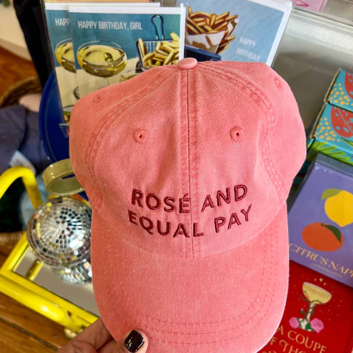 Overseasoned - Wholesale Baseball Cap - Women's - Rosé and Equal Pay Baseball Hat - wine lover gifts3