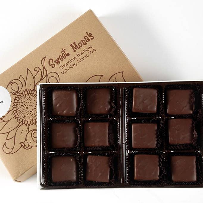 Milk Caramel 12 pc box for wholesale by Sweet Mona's