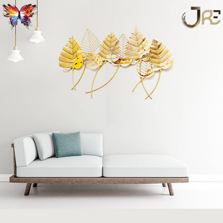 Luxuriöse Designer-Wanddekoration aus goldfarbenem Blattgold für den Großhandel von JRE Home Decor