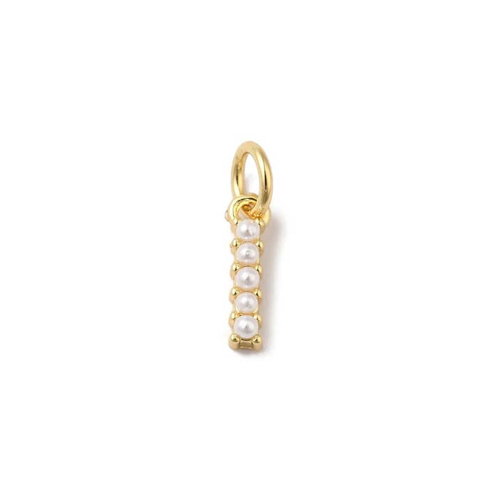 The Charm Bar Company - Wholesale Individual Charm/Pendant - Gold Large Pearl Initial Letter | Alphabet Charm8