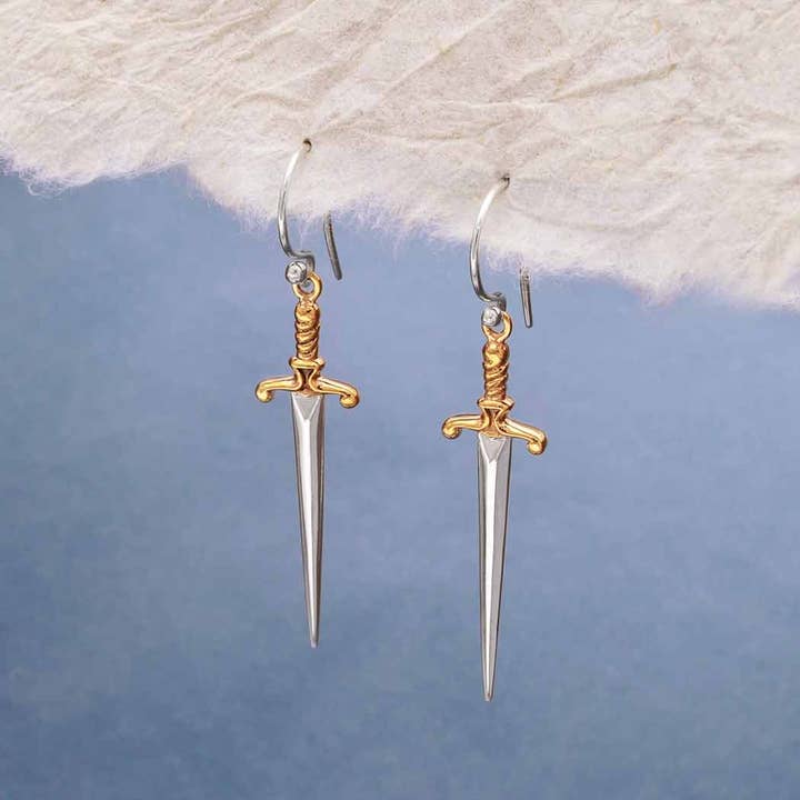 Nina Designs - Wholesale Dangle earrings - Sterling Silver Sword Dangle Earrings 38x10mm4