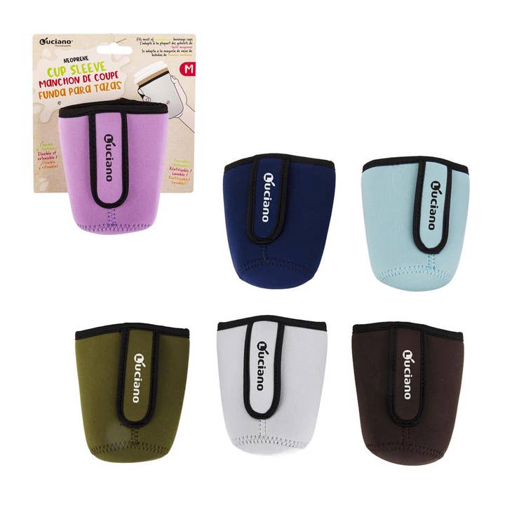 Luciano 6 Pack Neoprene Cup Warmer with Handle for wholesale by Luciano Gourmet