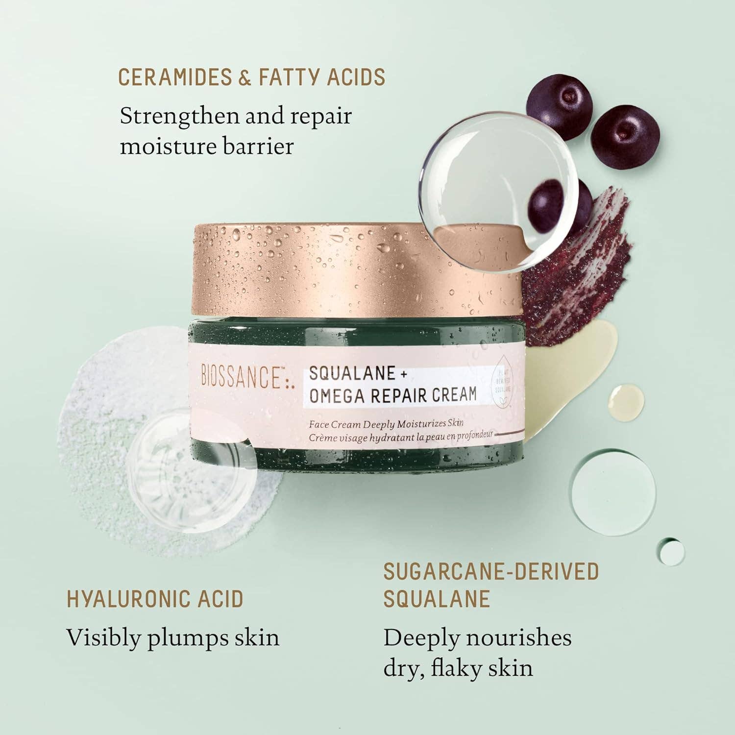 MEHIAZ - Wholesale Facial Moisturizer - BIOSSANCE Squalane + Omega Repair Cream - Ultra-Moisturizing3