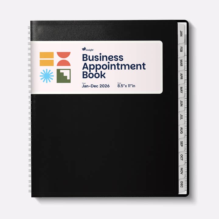 BLACK A4 2026 Jan-Dec Appointment Book & Planner for wholesale by Ensight