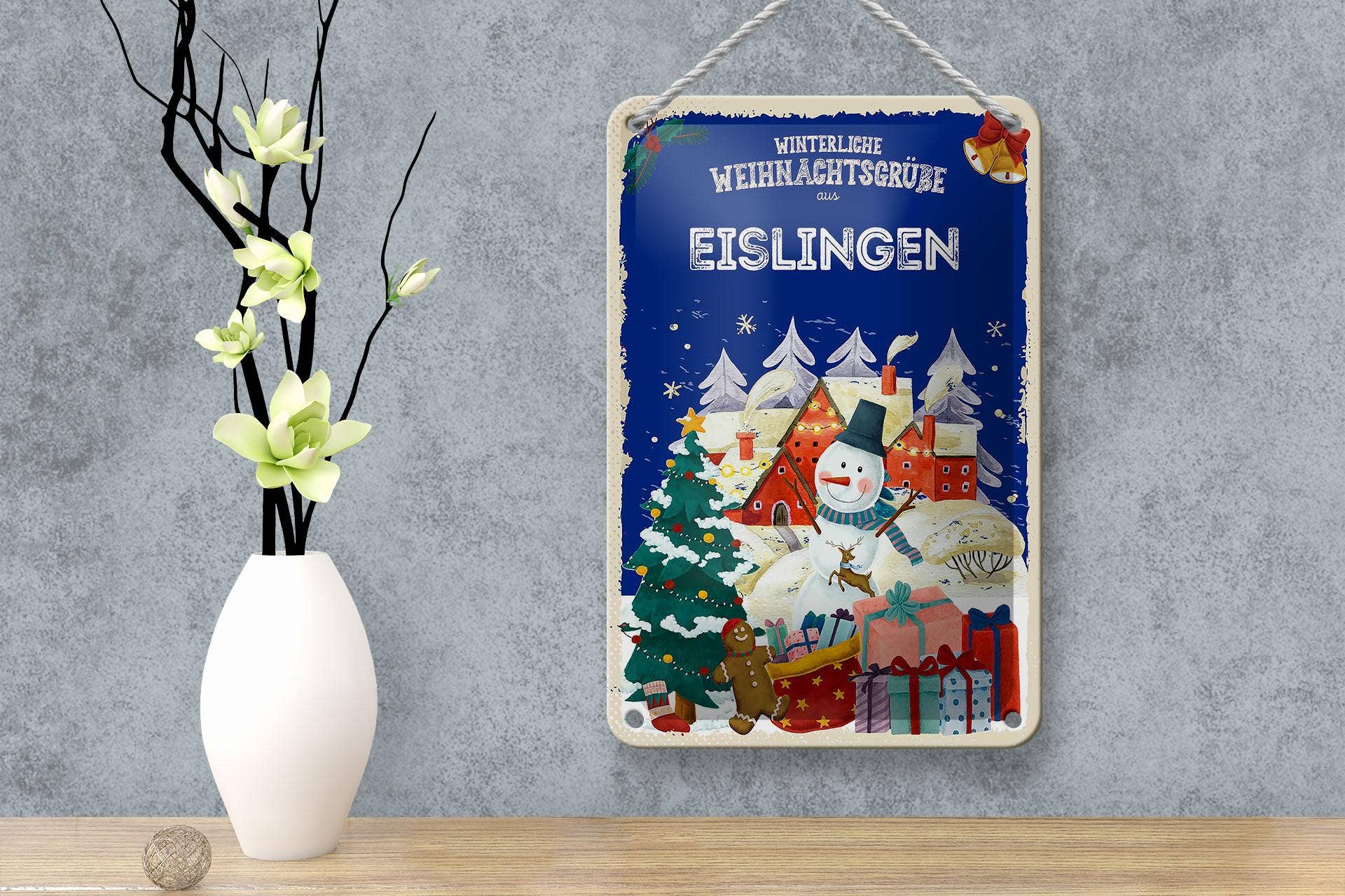 Femer - Wholesale Christmas Wall Art - Christmas greetings EISLINGEN metal sign gift decorative sign 12x18 cm3