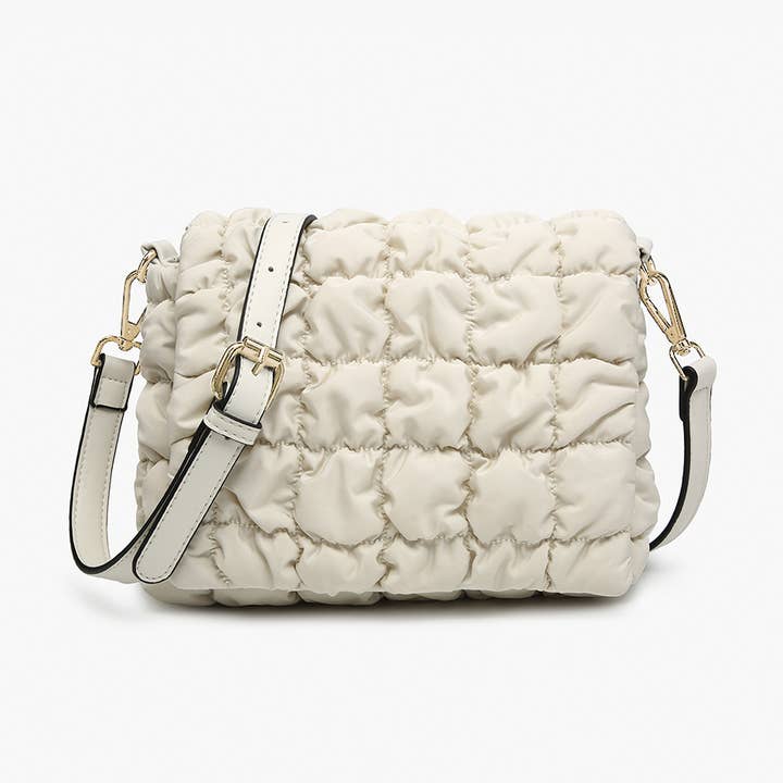 Jen & Co. - Wholesale Crossbody Bag - Women's - M2512 Tegan Quilted Nylon Crossbody w/ Snap Closure