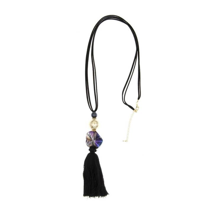Bohemian Necklace with Tassel and Decorative Beads for wholesale by Miss Minna