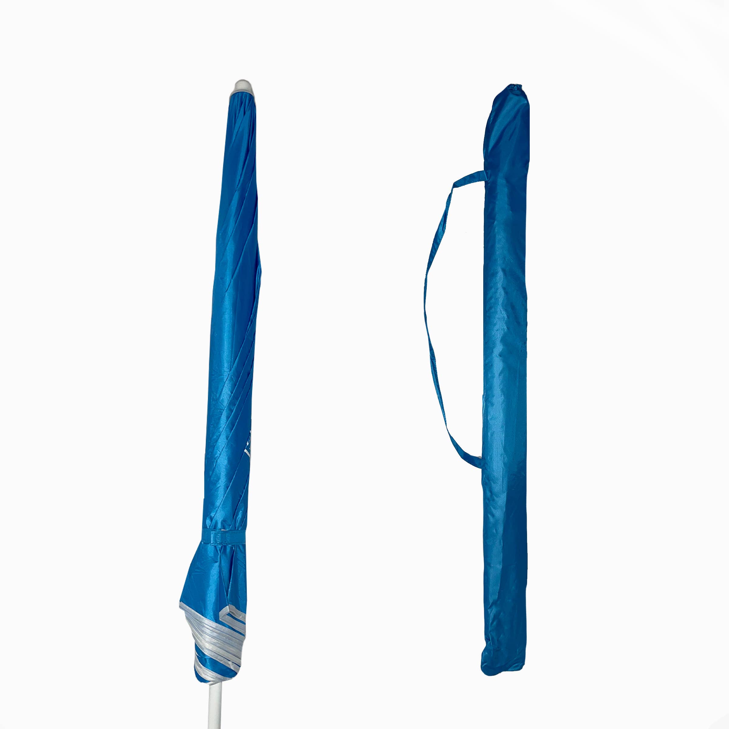 Chaby International - Wholesale Beach Umbrella - Cabana Beach 6 Ft Arc Beach Umbrella with UV - Dazzling Blue2