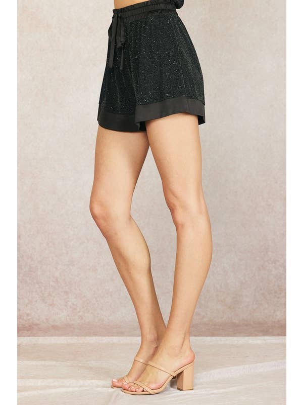Black Shiny And Satin Shorts for wholesale on Faire7