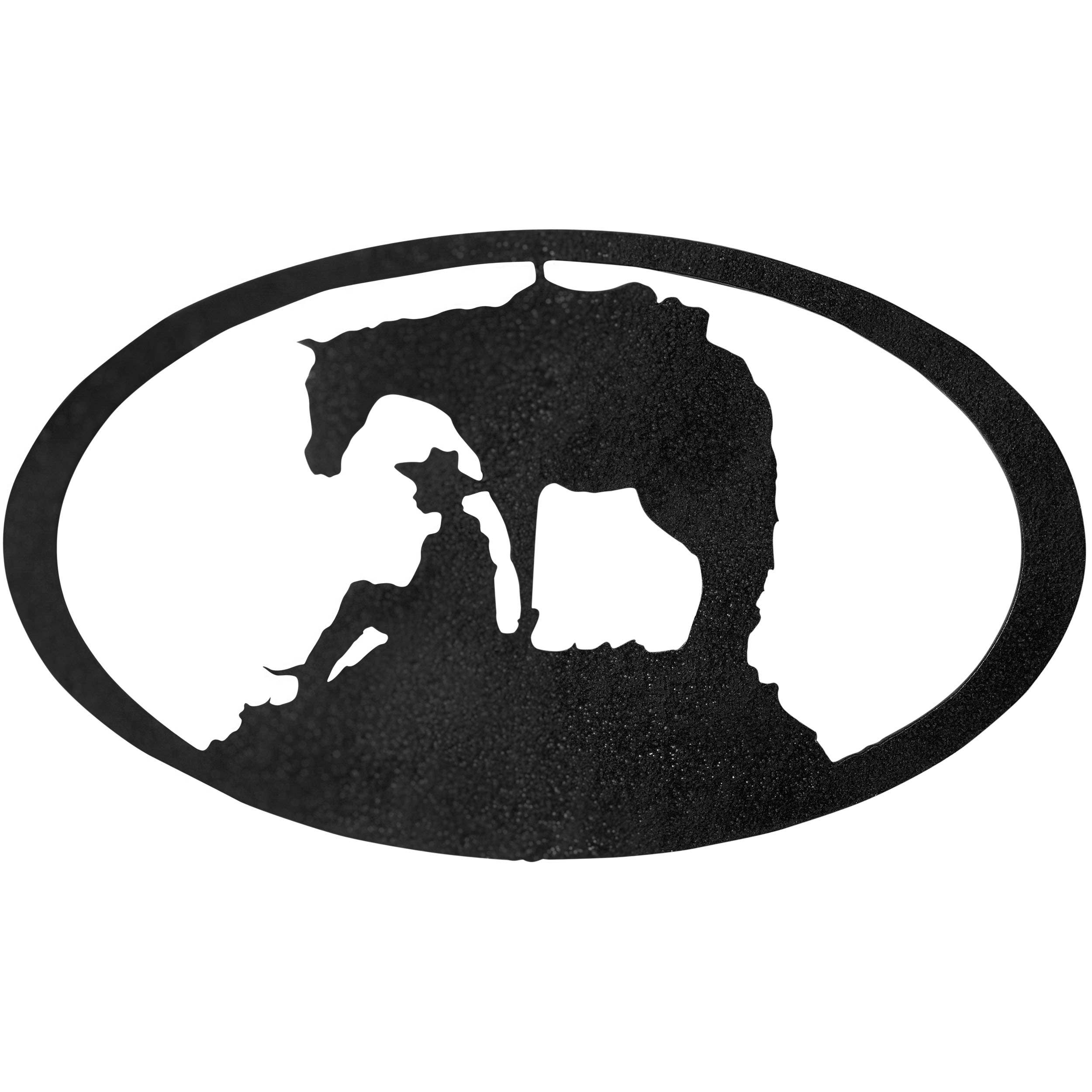 7055 Inc - Venta al por mayor Papel pintado 3D - Horse & Cowboy Oval0