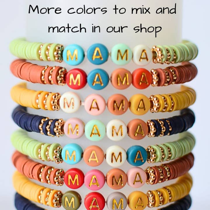 Two and Crew - Faith Based Jewelry & Gifts - Wholesale Beaded Bracelet - MAMA Bracelet – Mothers Gift, Mint, Beaded Stretch Jewelry5