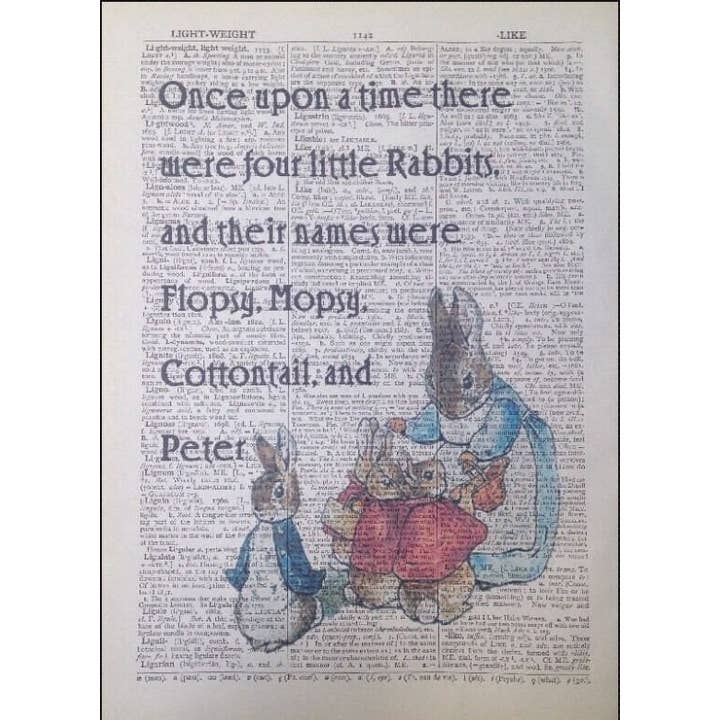 Parksmoonprints - Wholesale Art Print - Beatrix Potter Dictionary Wall Art Print - Quirky Wall Art