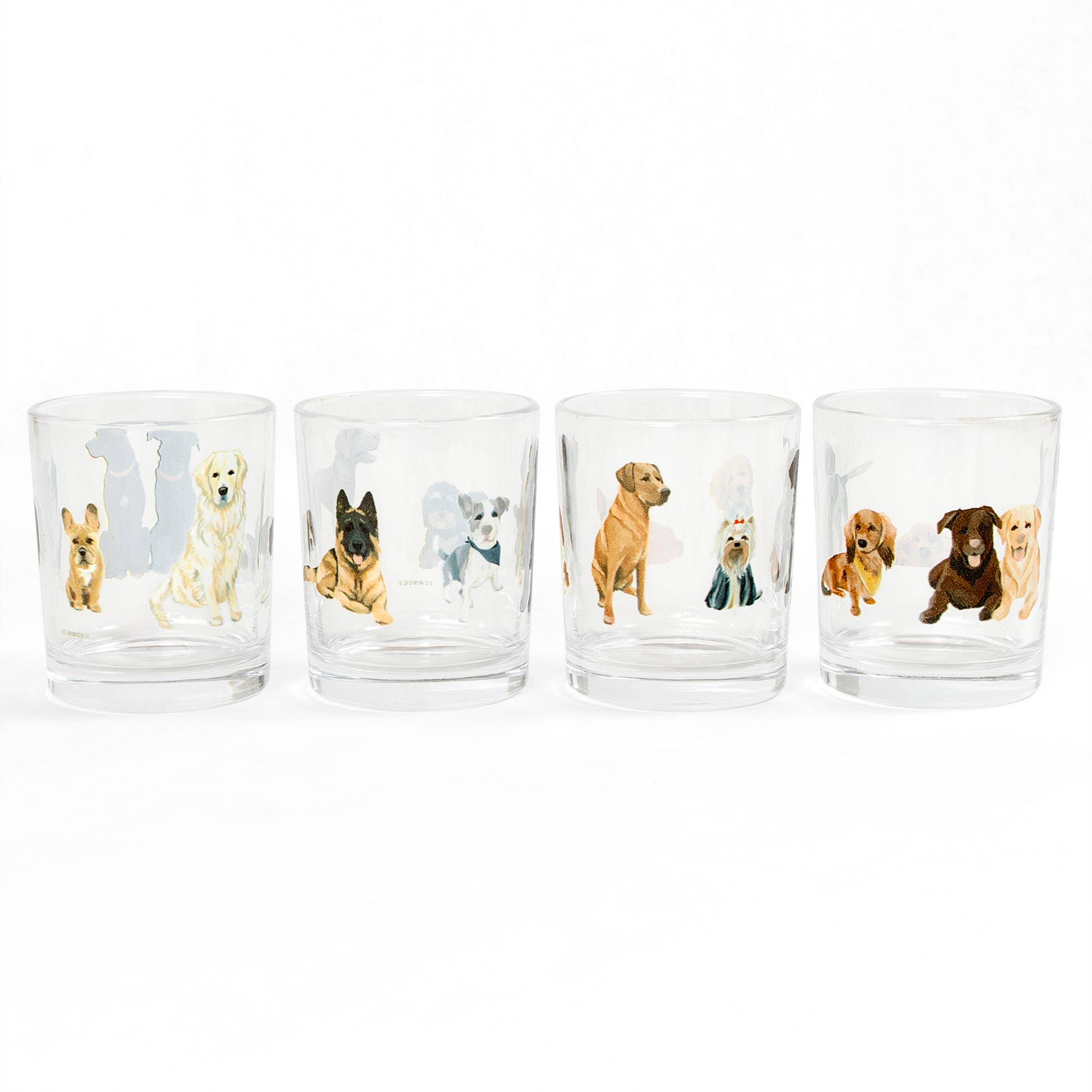 1canoe2 | One Canoe Two Paper Co. - Wholesale Drinking Glass/Cup - Furry Friends Dogs Short Juice Glass Set5