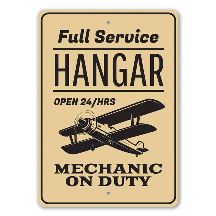 Fullständig service hangar mekaniker tecken för wholesale av Lizton Sign Shop, Inc