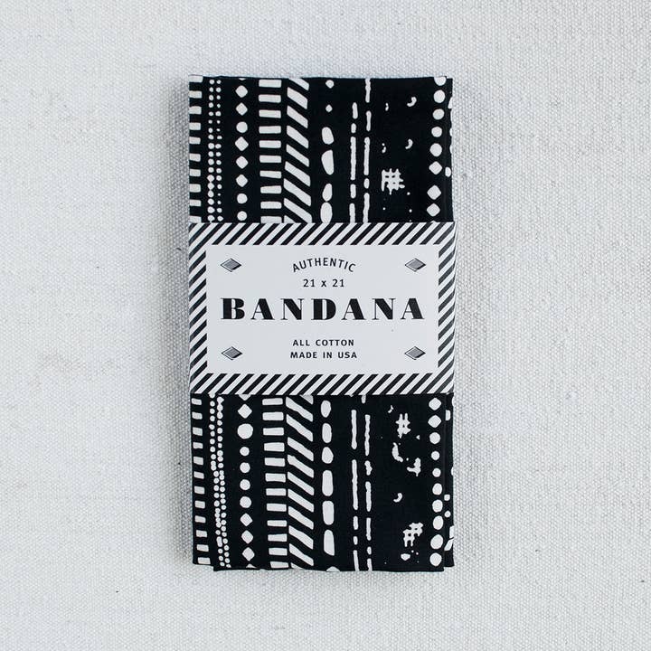 Abracadana - Wholesale Bandana - Unisex - Black Dot Dash Bandana1