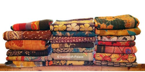 Meghcraft - Wholesale Quilt - Assorted Handmade Bohemian Kantha Hand Stitched Quilt Throw2