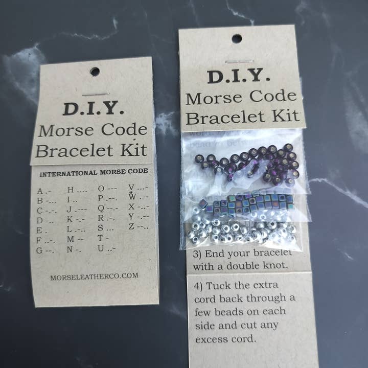 MorseLeather Co. - Wholesale DIY Craft Kit - Kids - DIY Kit Morse Code Bracelet - Stretchy Bracelet6
