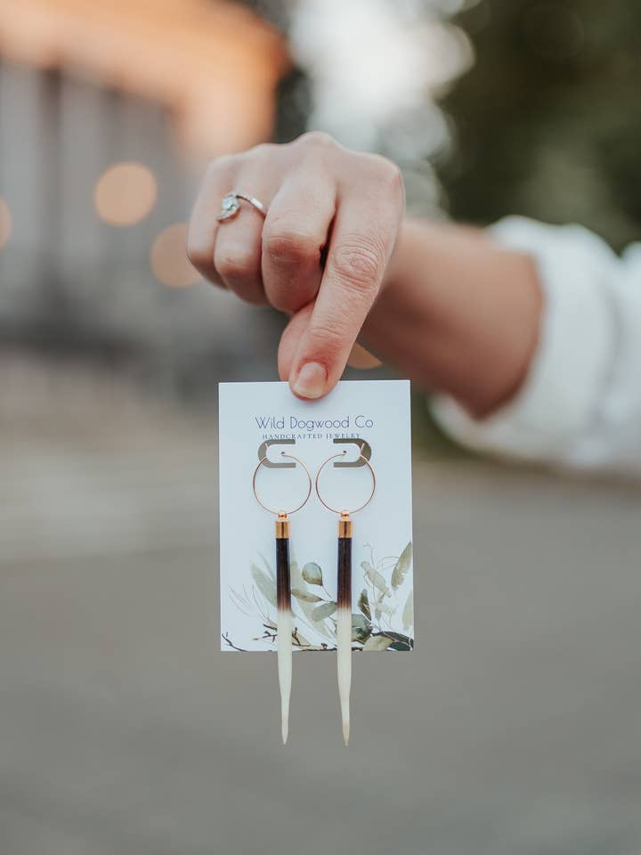 Porcupine quill earrings for wholesale by Wild Dogwood Co