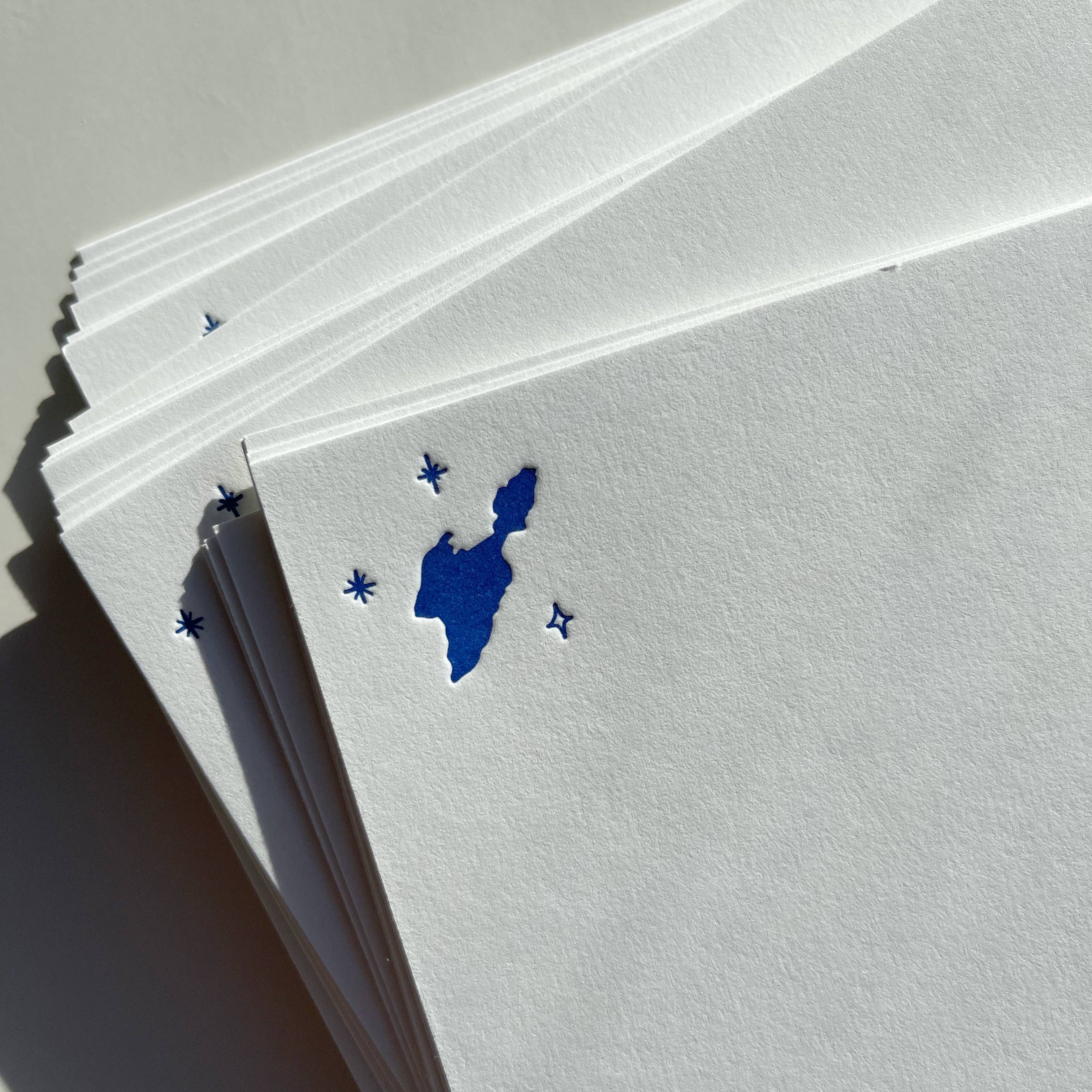 Made By Victoria Laine - Wholesale Stationery/Notecard Set - Put-in-Bay Letterpress Island Stars Stationery Set2