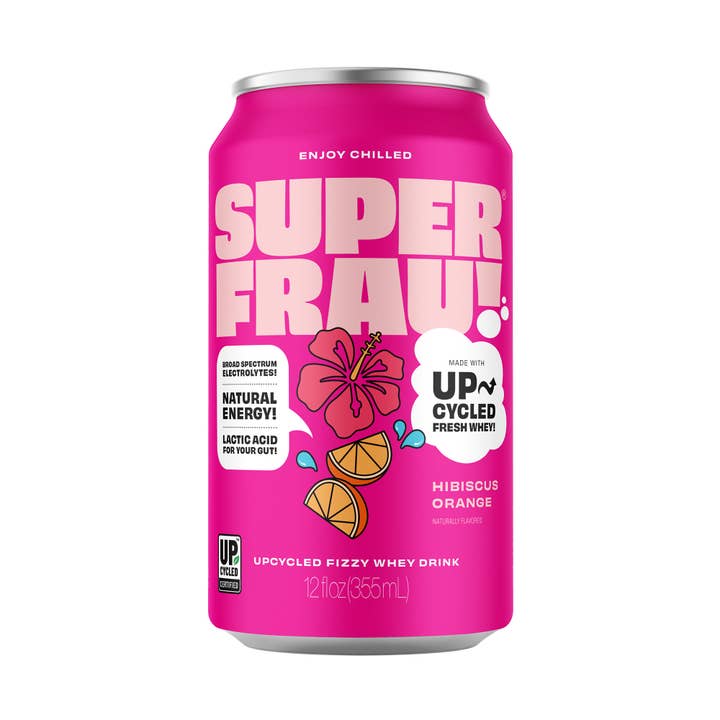 Superfrau Upcycled Fizzy Whey Drink – Hibiscus Orange for wholesale by Superfrau