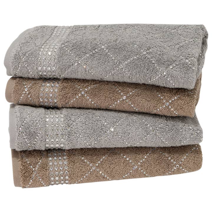 Sparkles Home - Wholesale Hand Towel - Atlas Rhinestone Hand Towel (Set of 2)