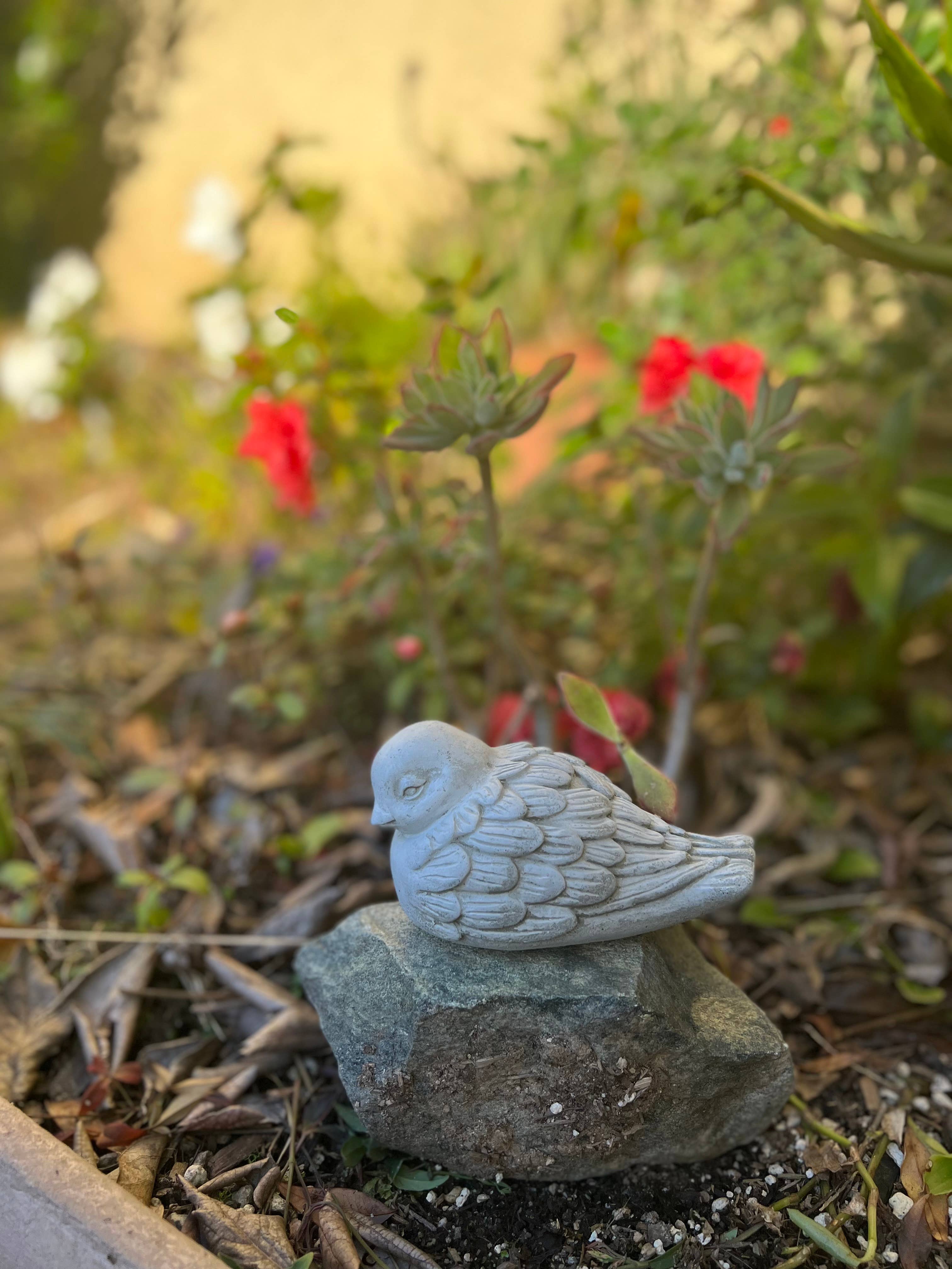 Backyard Stone Art - Wholesale Outdoor Ornament/Decor - Adorable Concrete Puffy Chubby Bird Statue Figurine0