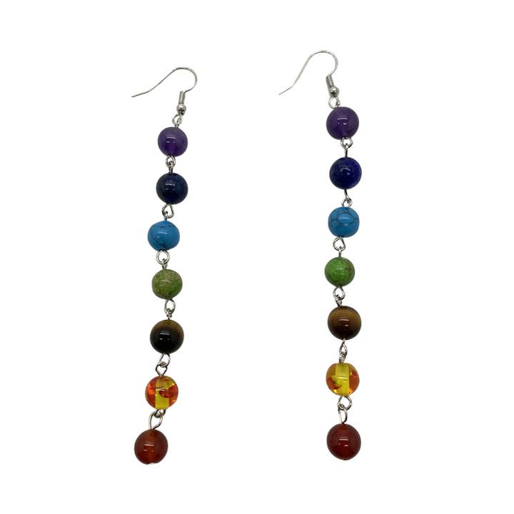VIE - Wholesale Dangle Earrings - 7 Chakra Beads Dangle Earrings2