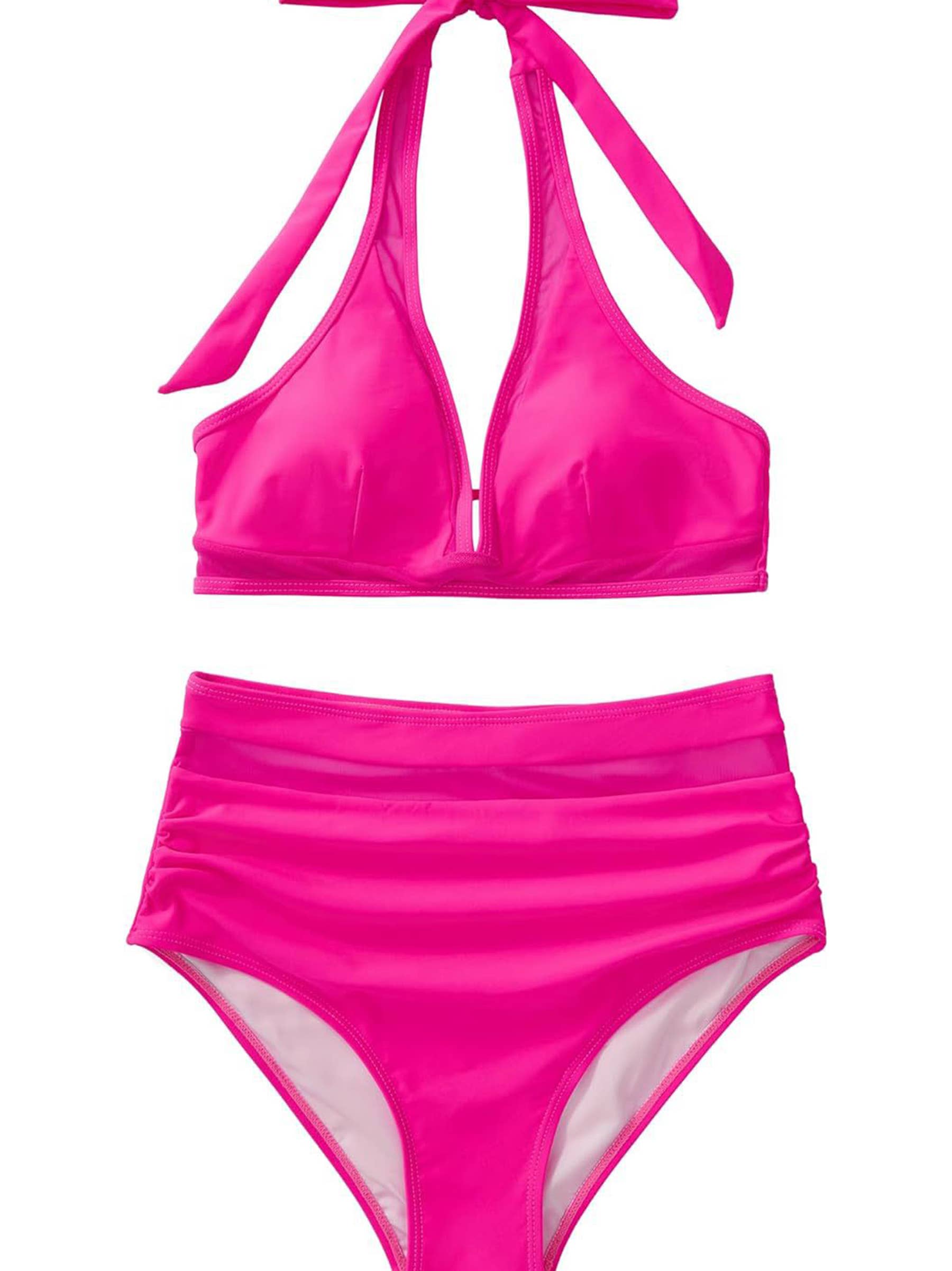 Wholesalesir - Wholesale Two Piece Swimsuit - Women's - Mesh Splicing High Waisted Bikini Two-piece Set5