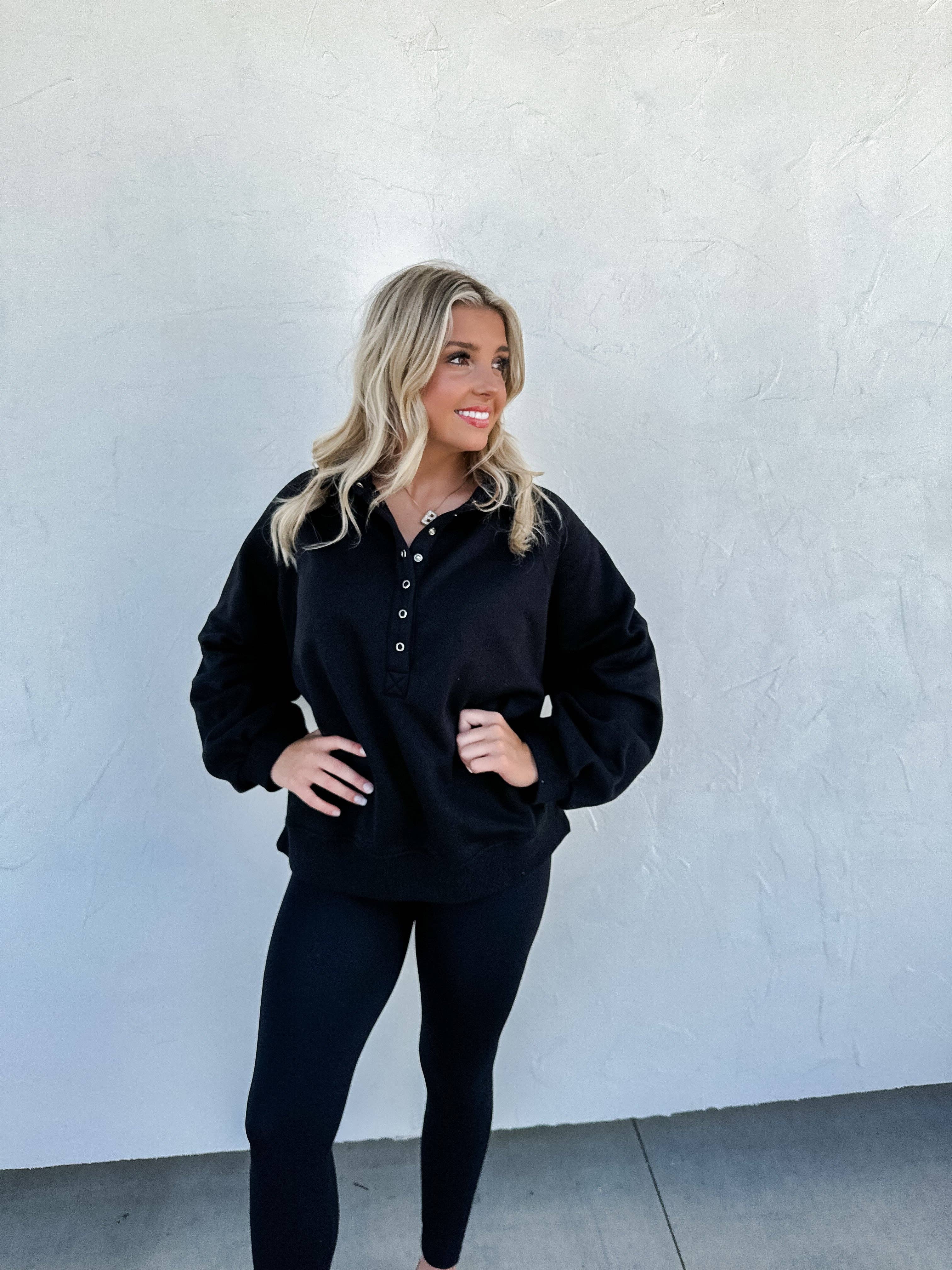 BLAKELEY - Wholesale Sweatshirt - Women's - LAID BACK SNAP BUTTON PULLOVER1