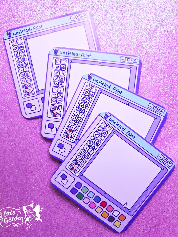 Paint Y2K 90s Inspired Reusable Coaster Sets for wholesale by Em's Garden