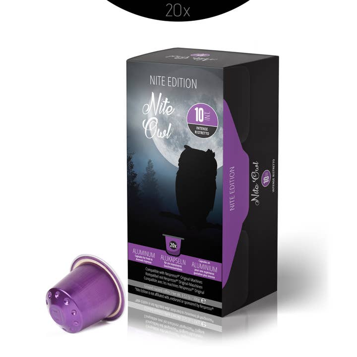 Nite Edition - Nite Owl Ristretto - 20 Aluminum Pods for wholesale by Grove Commerce