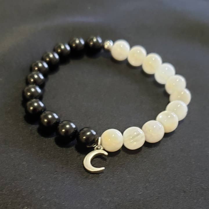 Hematit- och månstenarmband - B2 för wholesale av The Bijoux Collective