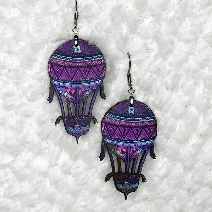 Varm luft ballon øreringe, Fantasy erklæring øreringe for engroshandel hos Katekreates