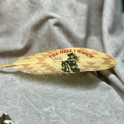 Buckaroo Supply Company - Wholesale Hat accessory – Women's - The Hell I Won't Hat Feather - Western Hat Accessory1