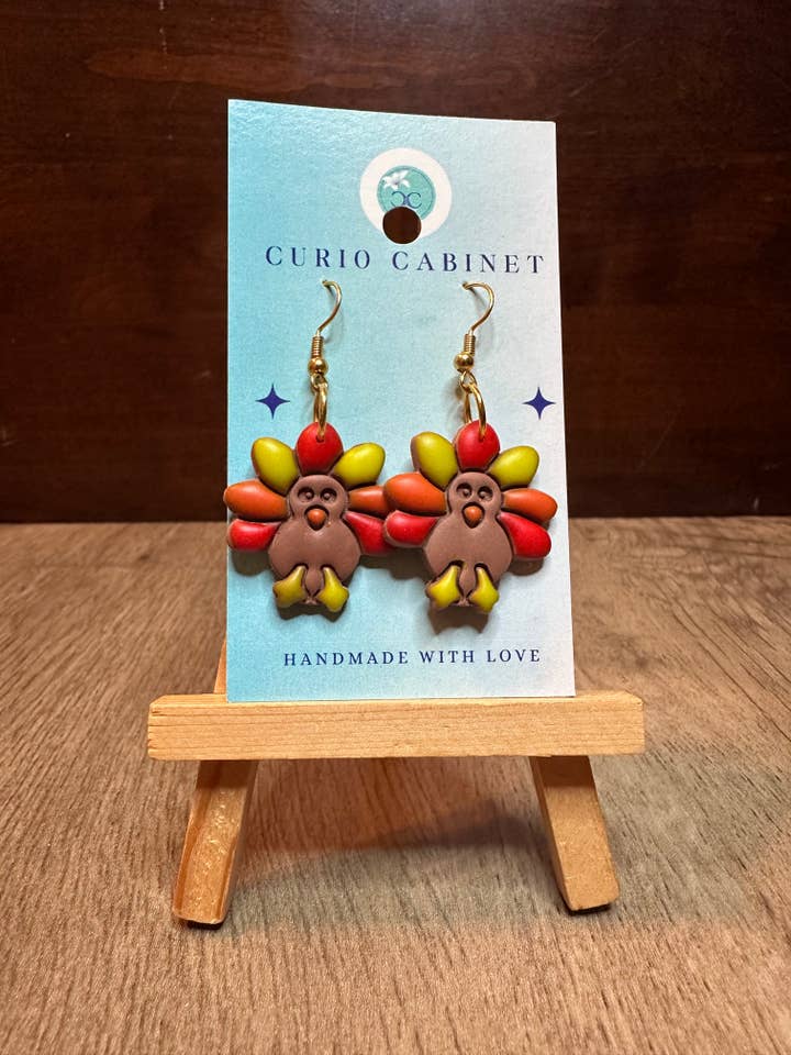 Turkey Trot - Polymer Clay Earrings for wholesale by Curio Cab