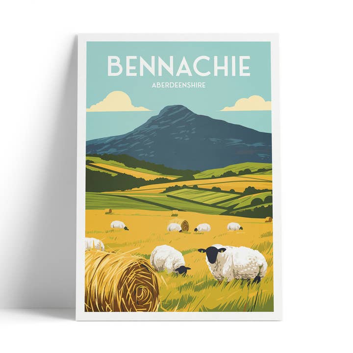 Bennachie Print - Aberdeenshire - Scotland Travel Poster for wholesale by Printagonist