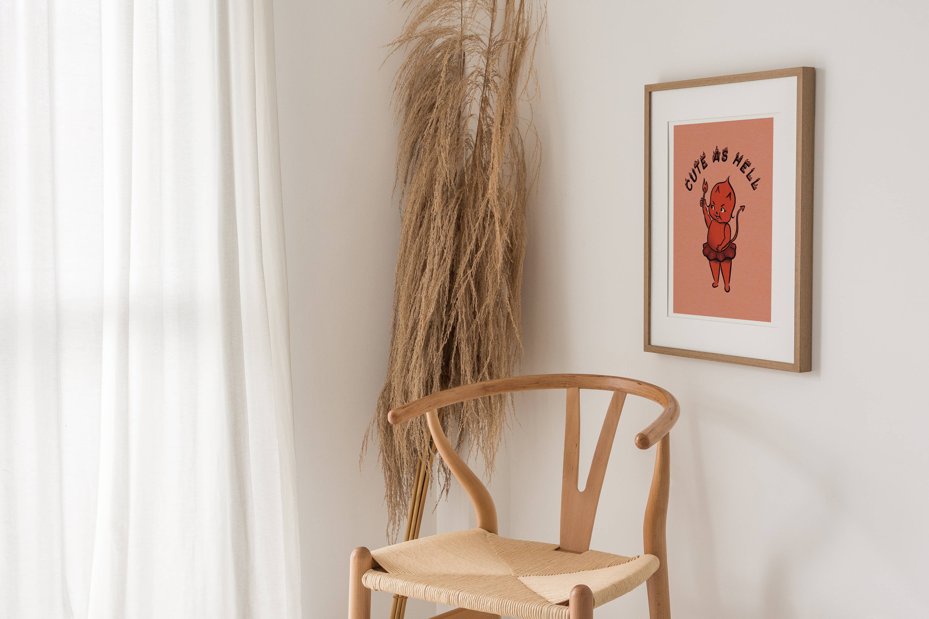 Molly Illustration - Wholesale Art Print - Cute As Hell Kewpie Devil Illustrated Wall Art Print2