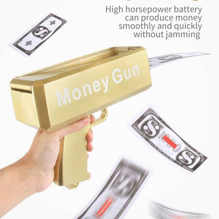 Naomi's Happy Place Shop - Wholesale Classic Toy - Kids - Electric Money Gun Ver.1 with 100pcs Props Money Cash Banknote Spray gun Adult Party Wedding Supplies Children toys AC987