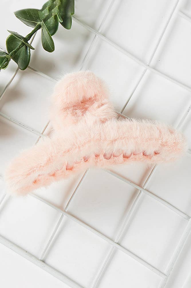 Hana - Wholesale Hair Clip - Women's - Solid Color Furry Single Knot Hair Claw6