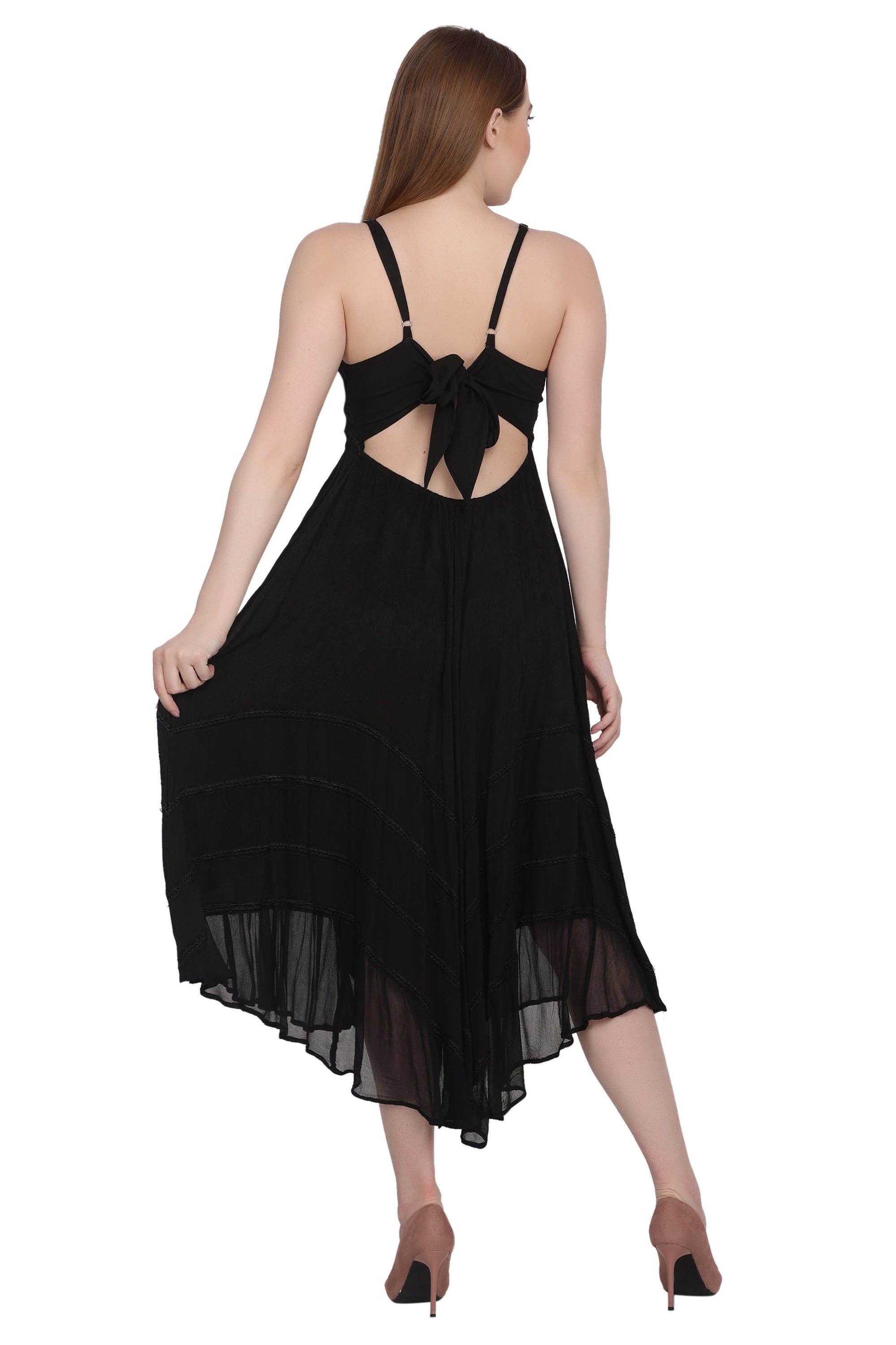 Advance Apparels - Wholesale Dress - Women's - Back Tie Acid Wash Dress (S/M-1X/2X) 4 Colors ADL-3033320