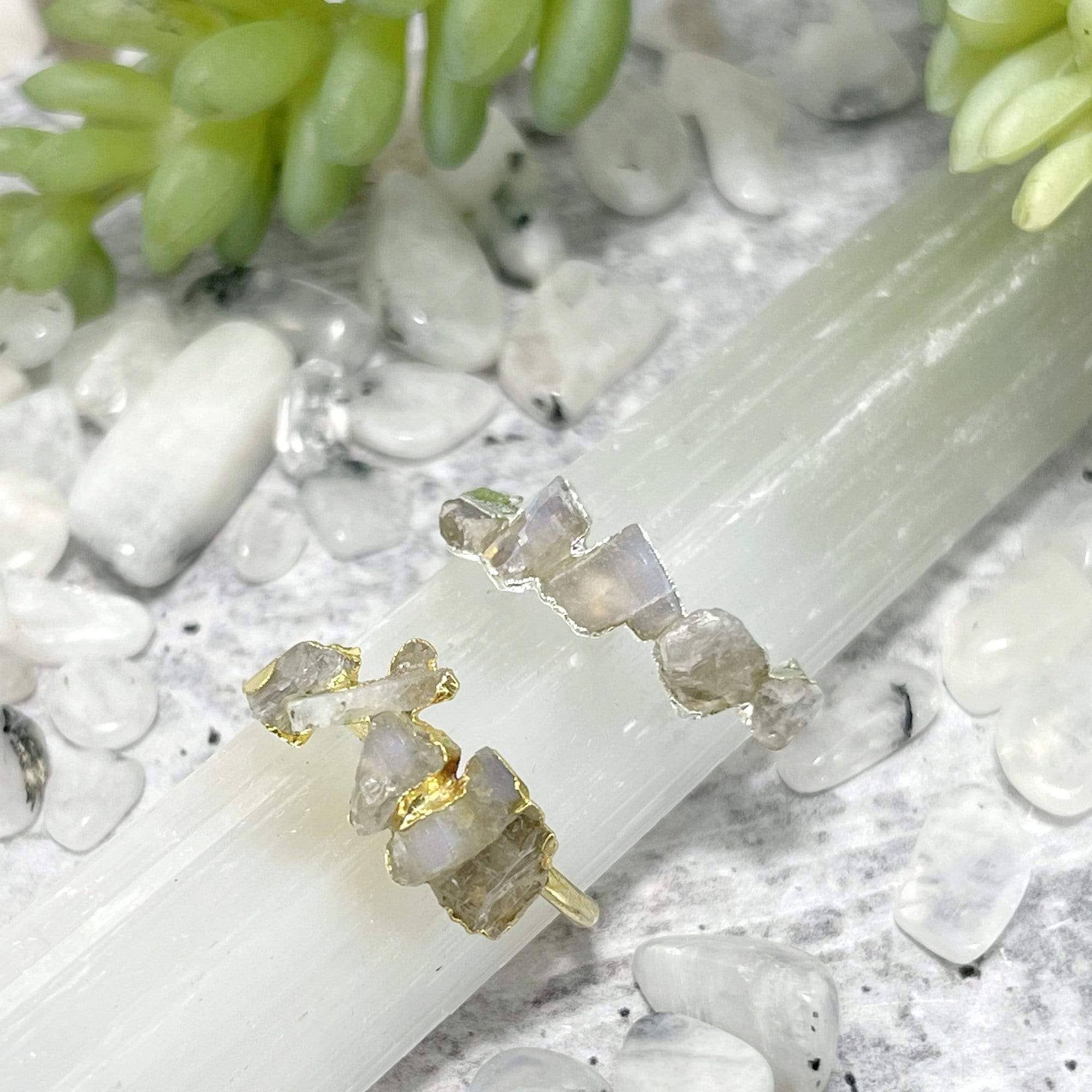 Rock Paradise – wholesale Single stone/solitaire ring – Crystal Raw Stone Ring in Gold or Sterling - Organic Shapes4